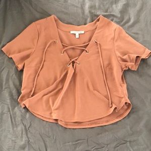 Express tan crop top size S